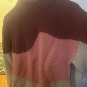 Theory Tricolor Brushed Intarsia Sweater
